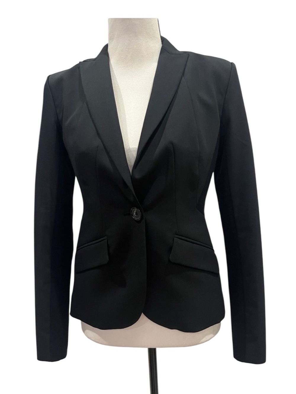 Magaschoni Collection Pantsuit Black Peplum Blazer & Pants Tailored Size 2 Small - Picture 3 of 16